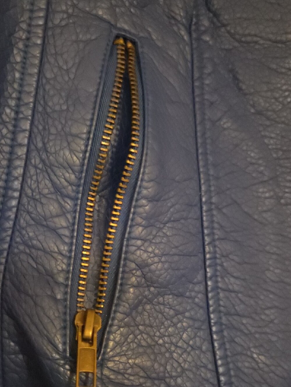 V Cristina Electric Blue Sleeveless Moto Vest - Picture 8 of 16